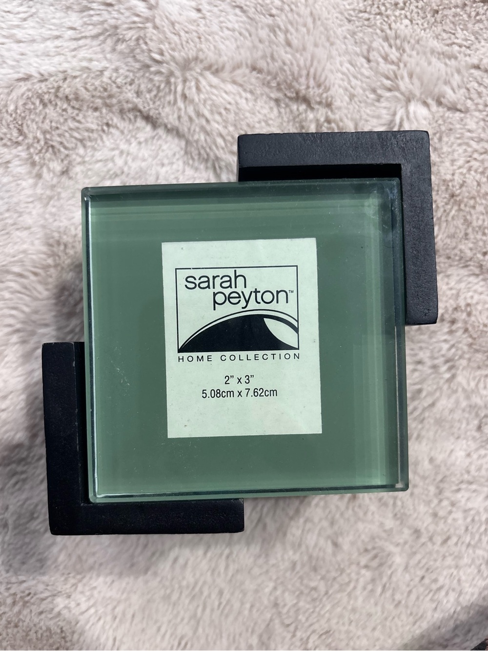 Sarah Peyton Glass Photo Frame - Seafoam Green with Black Accents